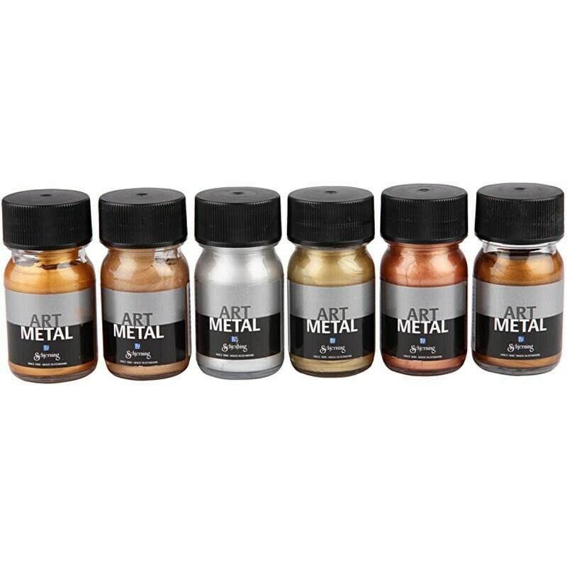 prioriteit Mediaan kleinhandel Art Metal verf, metallic kleuren, 6x30ml | Bekius Schoolmaterialen